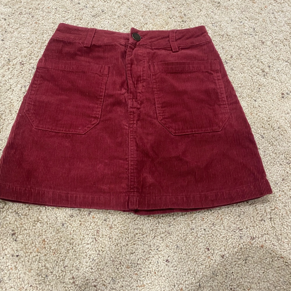 Copper Key Burgundy Corduroy Mini Skirt Size XS